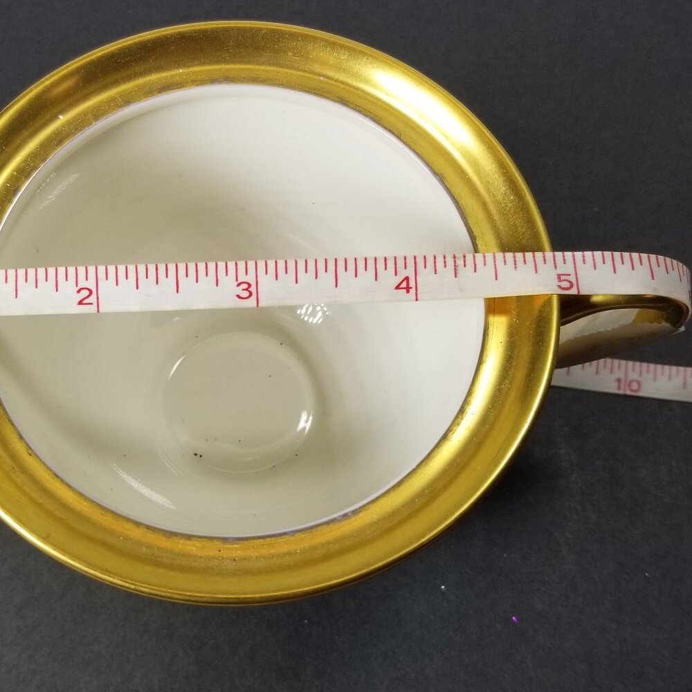 PICKARD Open Sugar Bowl, #595 Rose and Daisy 24K Gold Encrusted Rose U.S.A. Made - Picture 8 of 10